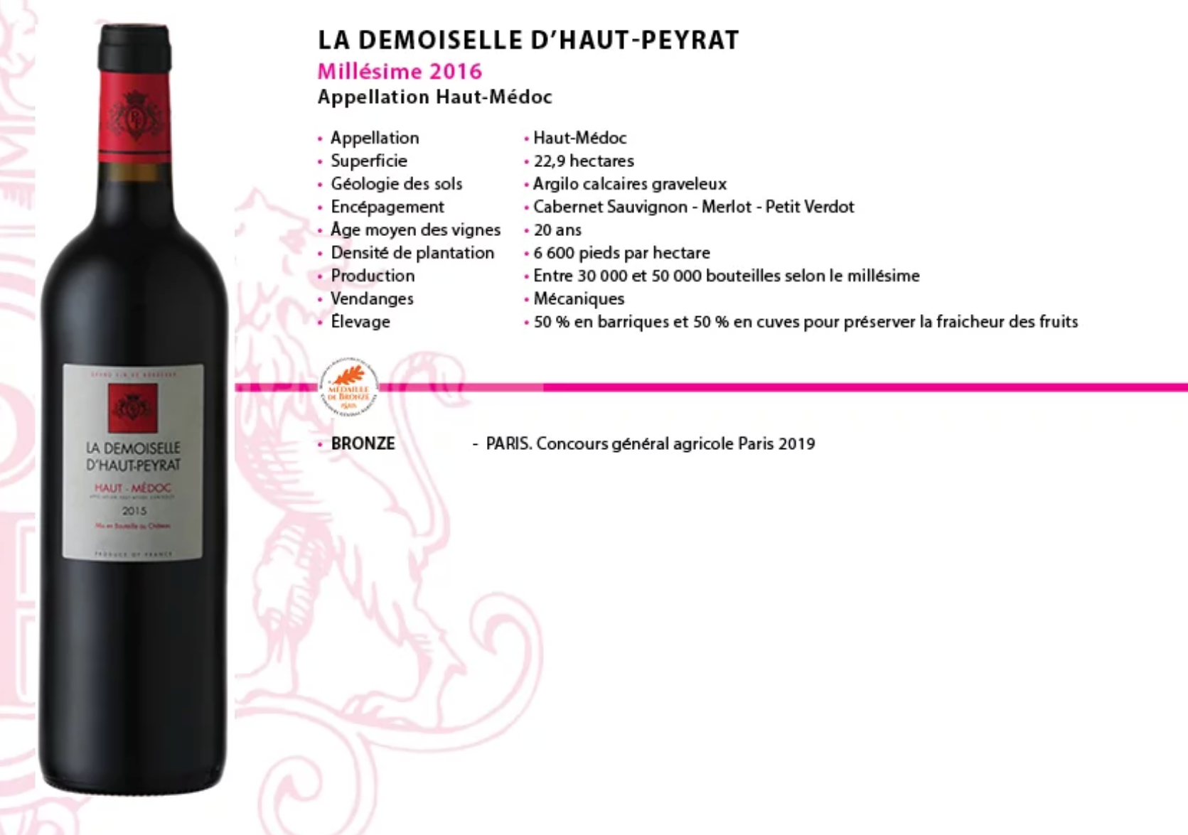 2016-la-demoiselle-d-haut-peyrat-Fiche produit www.luxfood-shop.fr