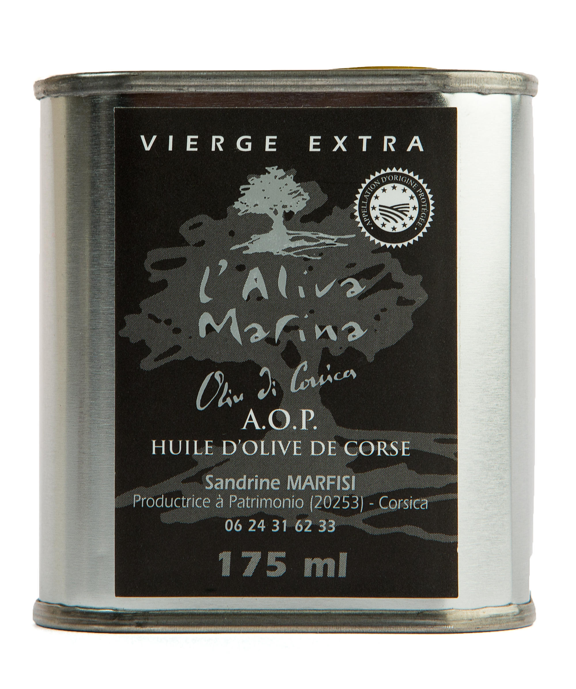 Huile d olive Corse AOP L'Aliva Marina Bidon de 175 ml www.luxfood-shop.fr