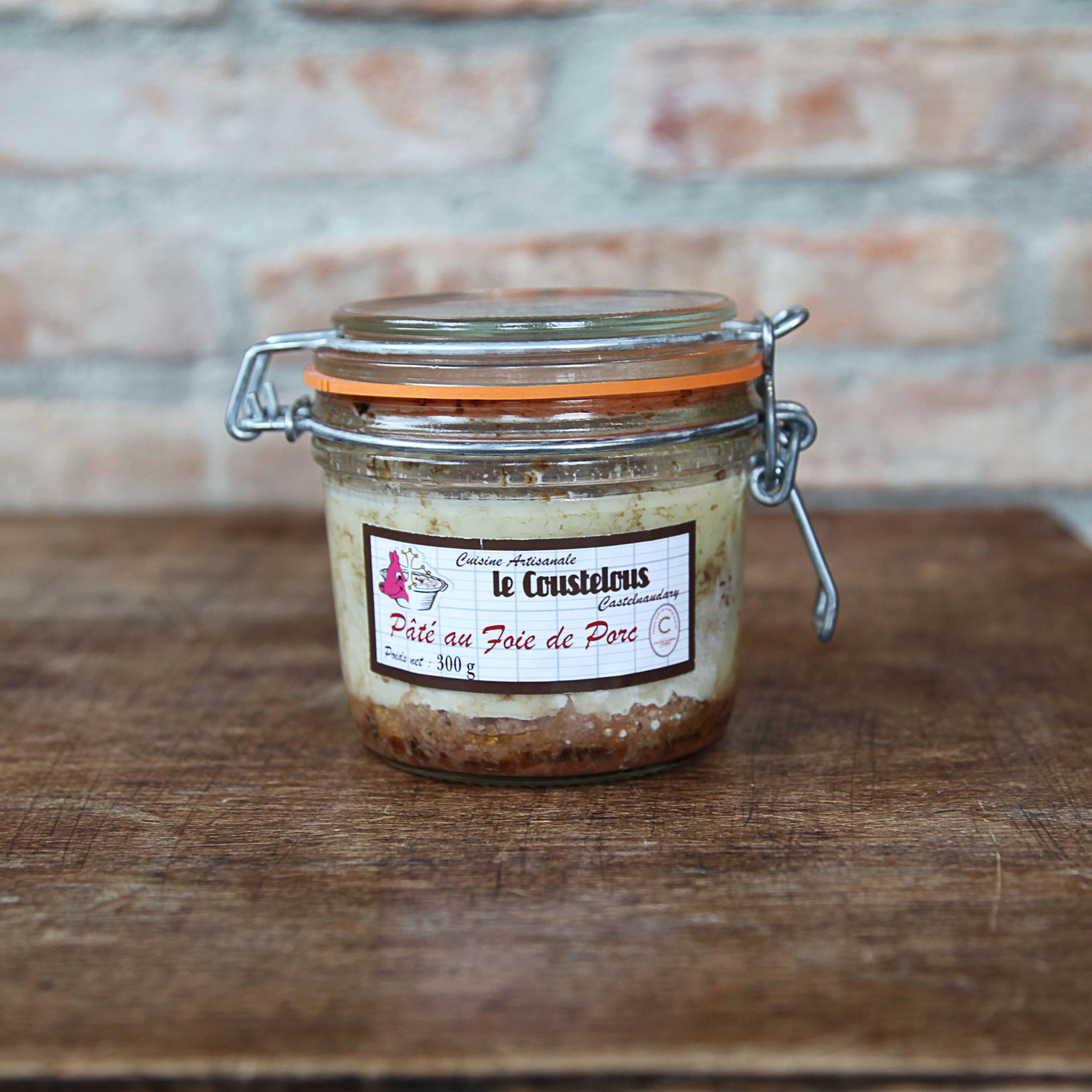 PATE FOIE DE PORC verrine 300 g-Le coustelous - www.luxfood-shop.fr