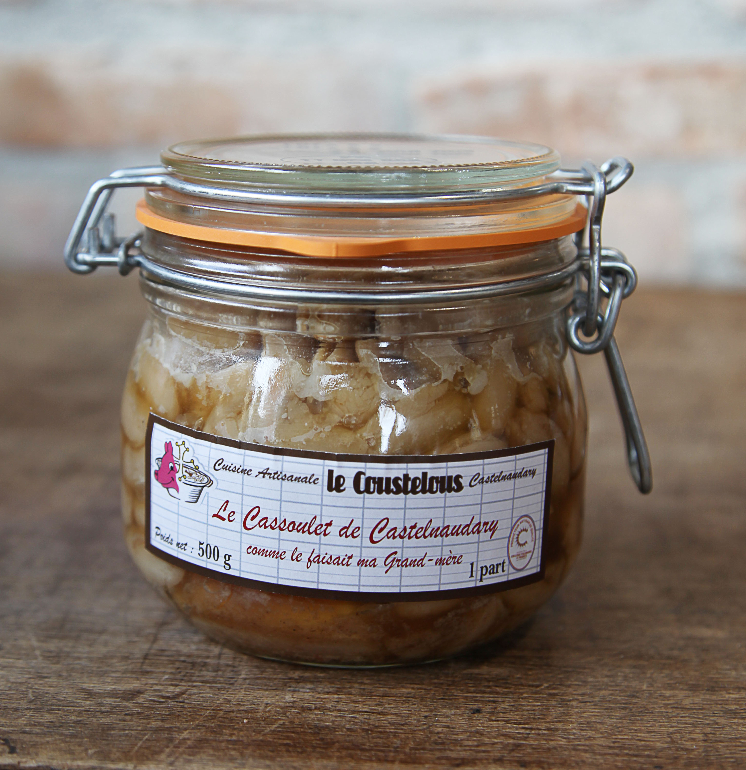 CASSOULET DE CASTELNAUDARY BOCAL 500 g 1PERS-Le coustelous - www.luxfood-shop.fr