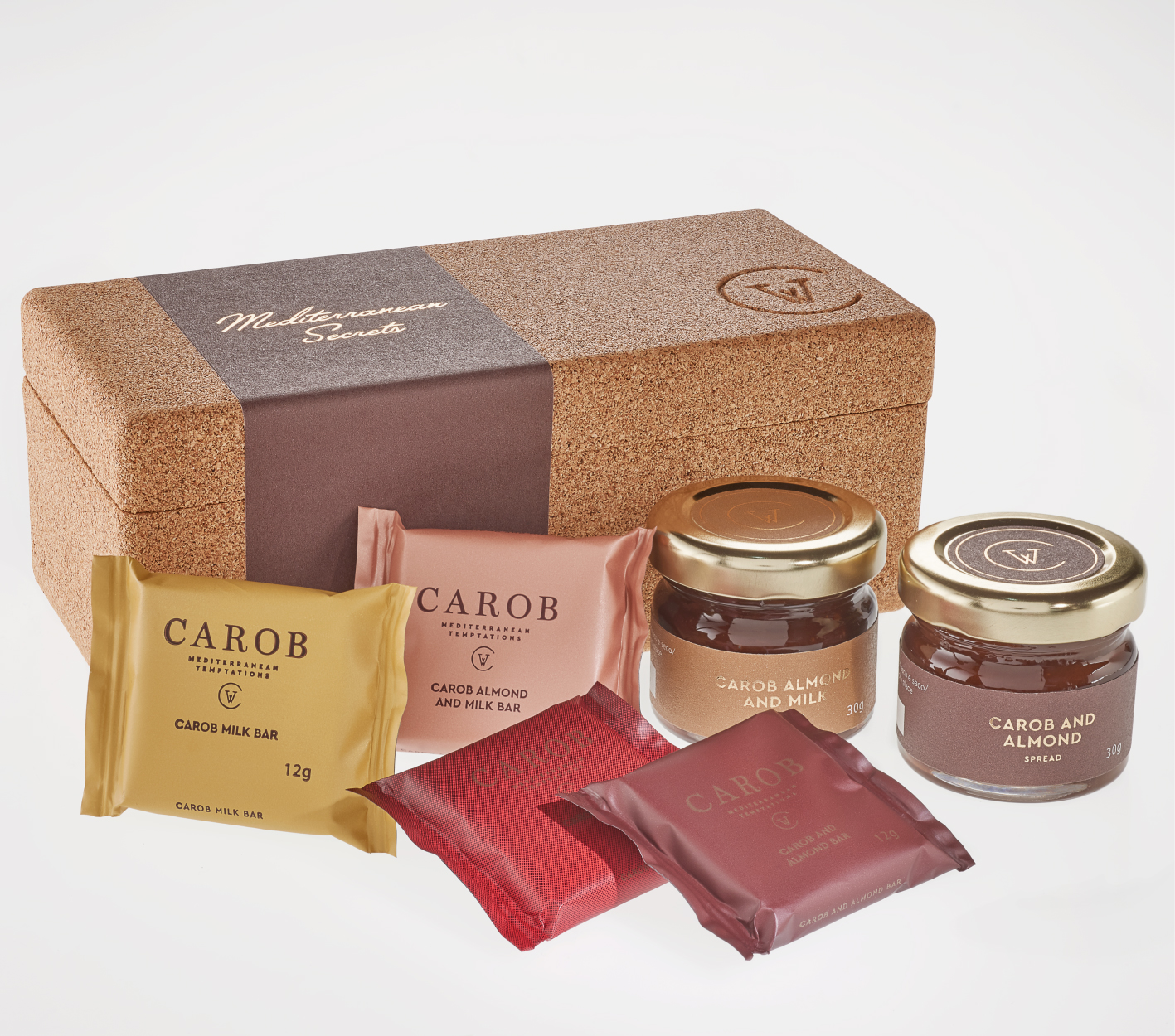 Mediterranean secrets 370g (coffre en liège)Carob World - www.luxfood-shop.fr- AR000