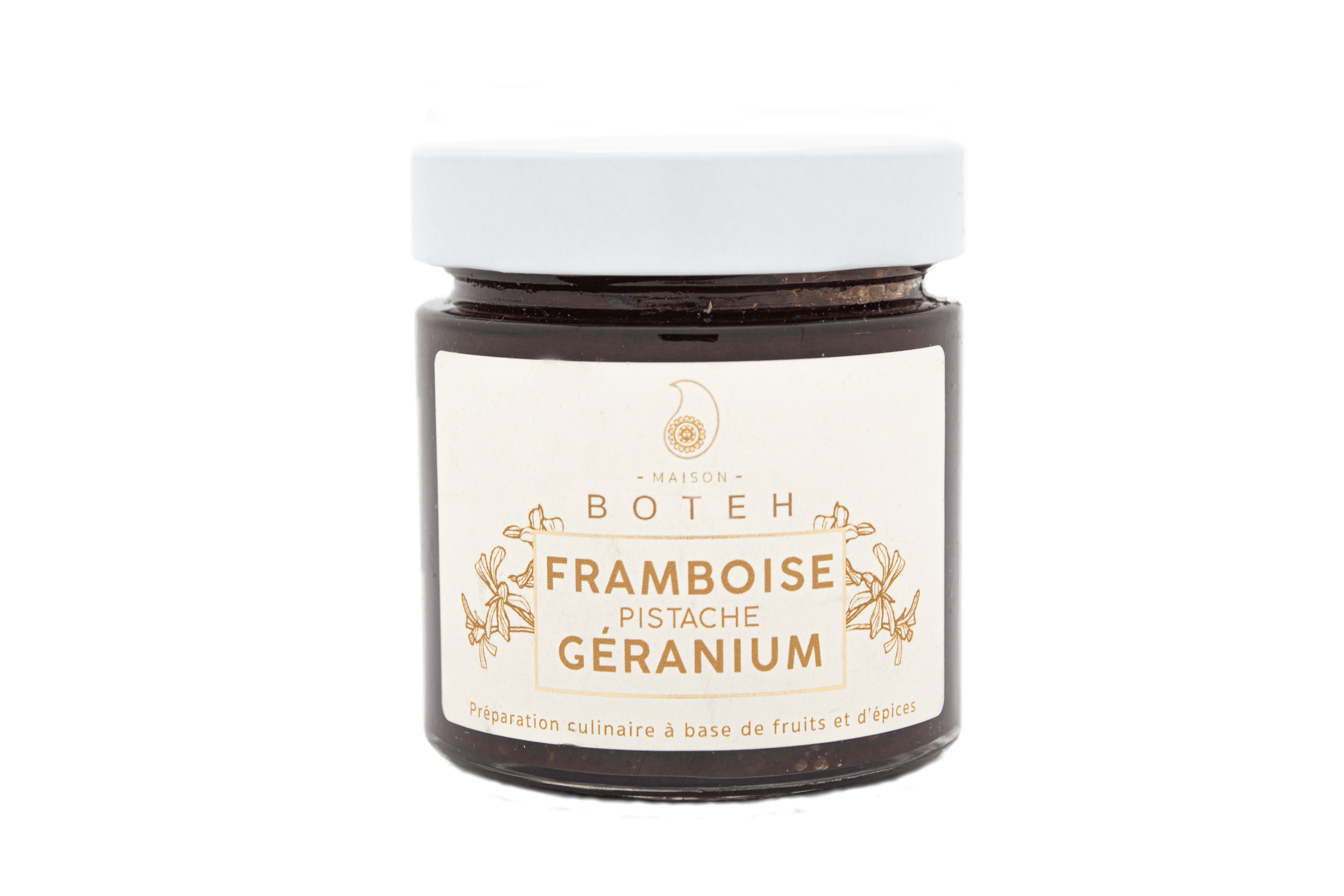 Framboise-pistache-géranium-Maison BOTEH