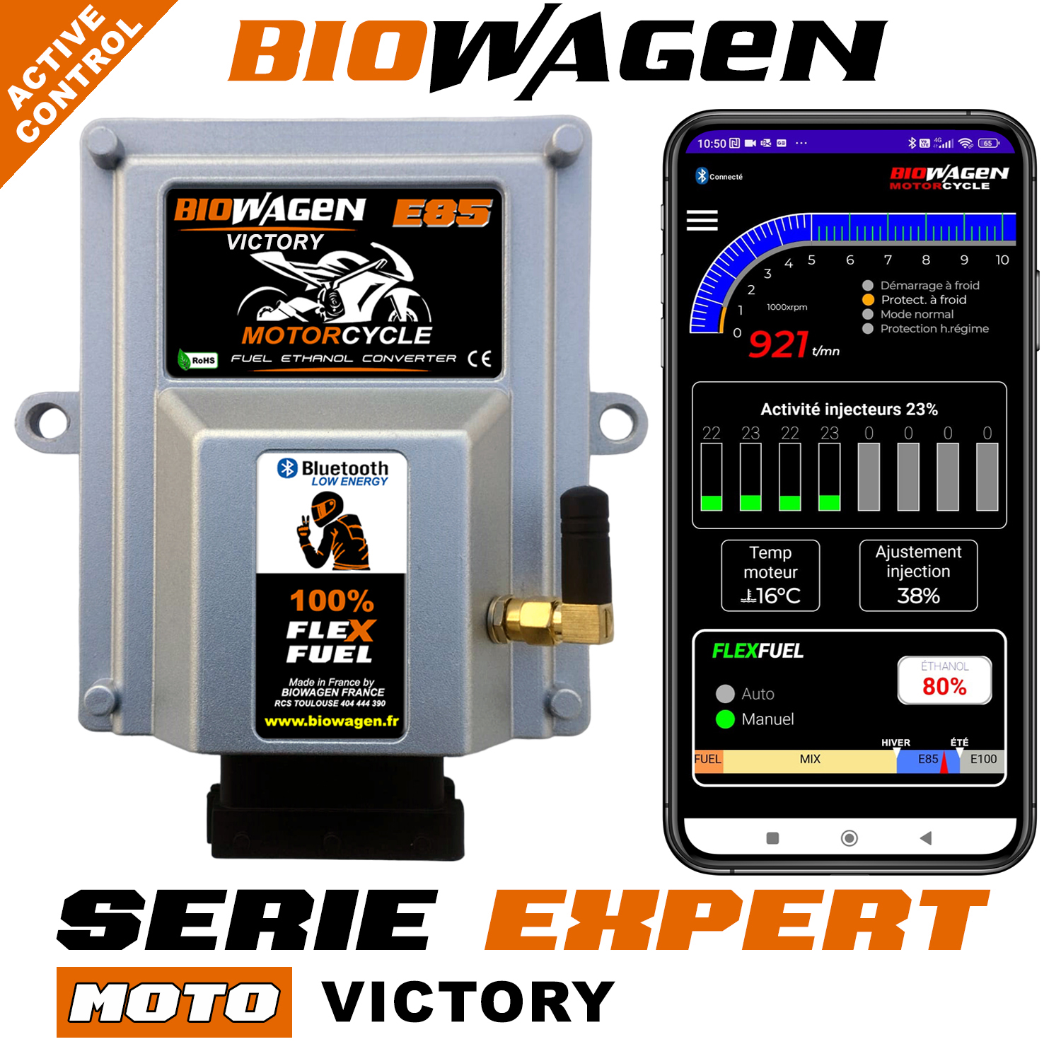 Boitier ethanol kit E85 Moto Victory