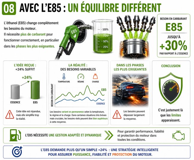 08 e85 ajustement ethanol