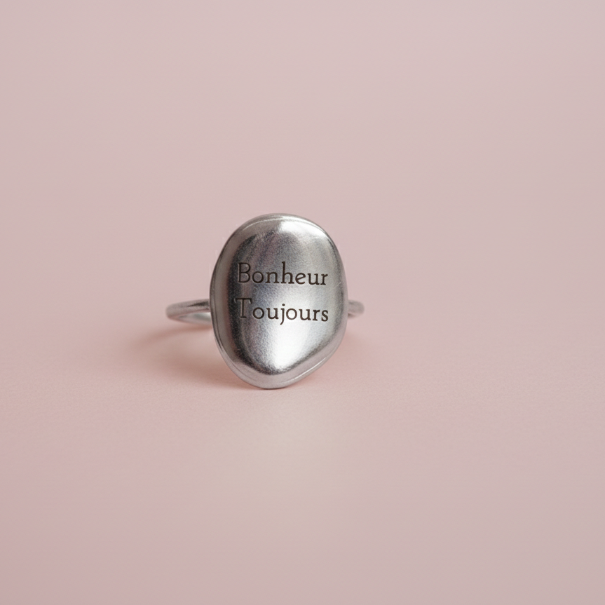Bague irrégulière argentée