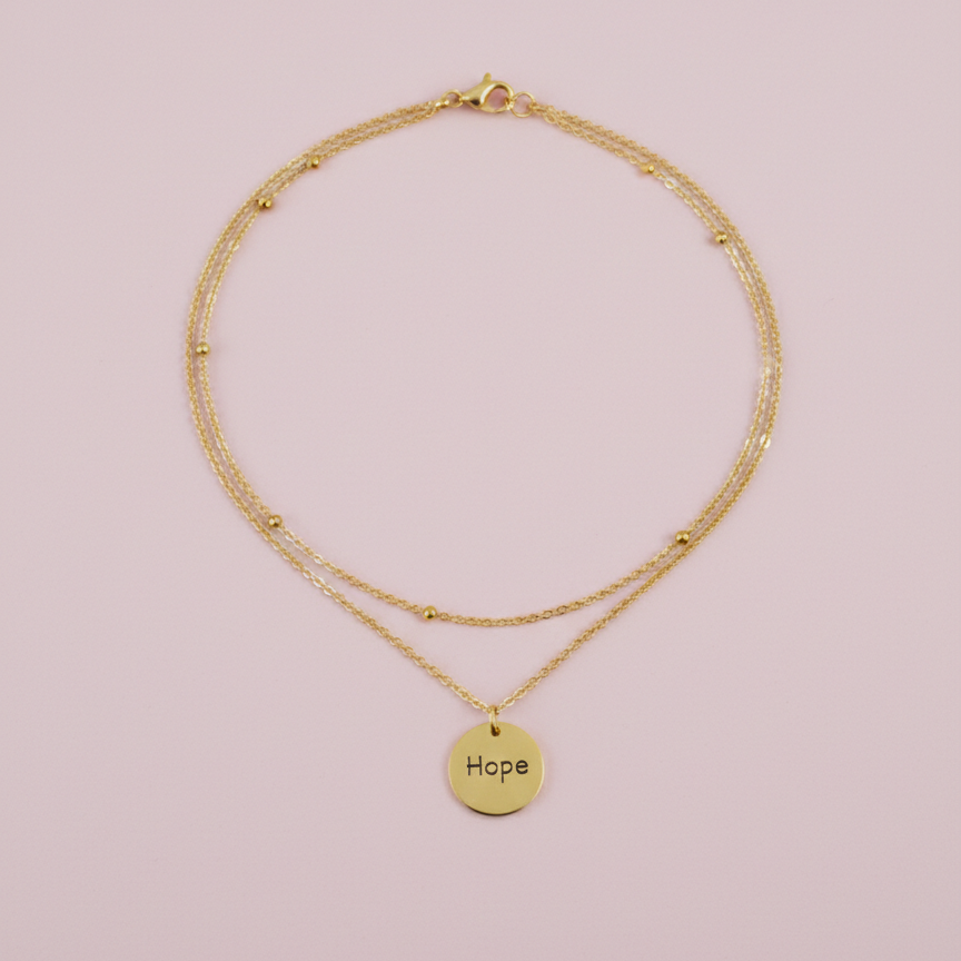 collier double rang doré 15mm