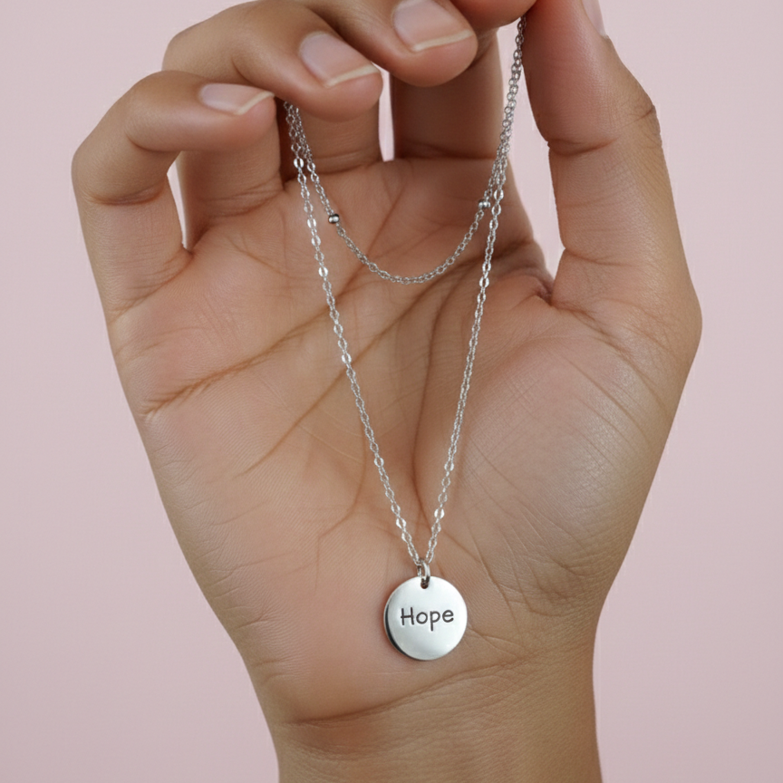 collier double rang argenté 15mm