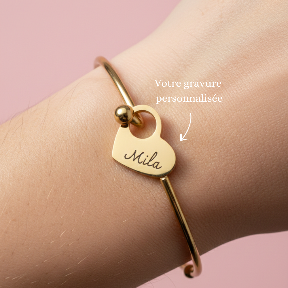 bracelet jonc coeur