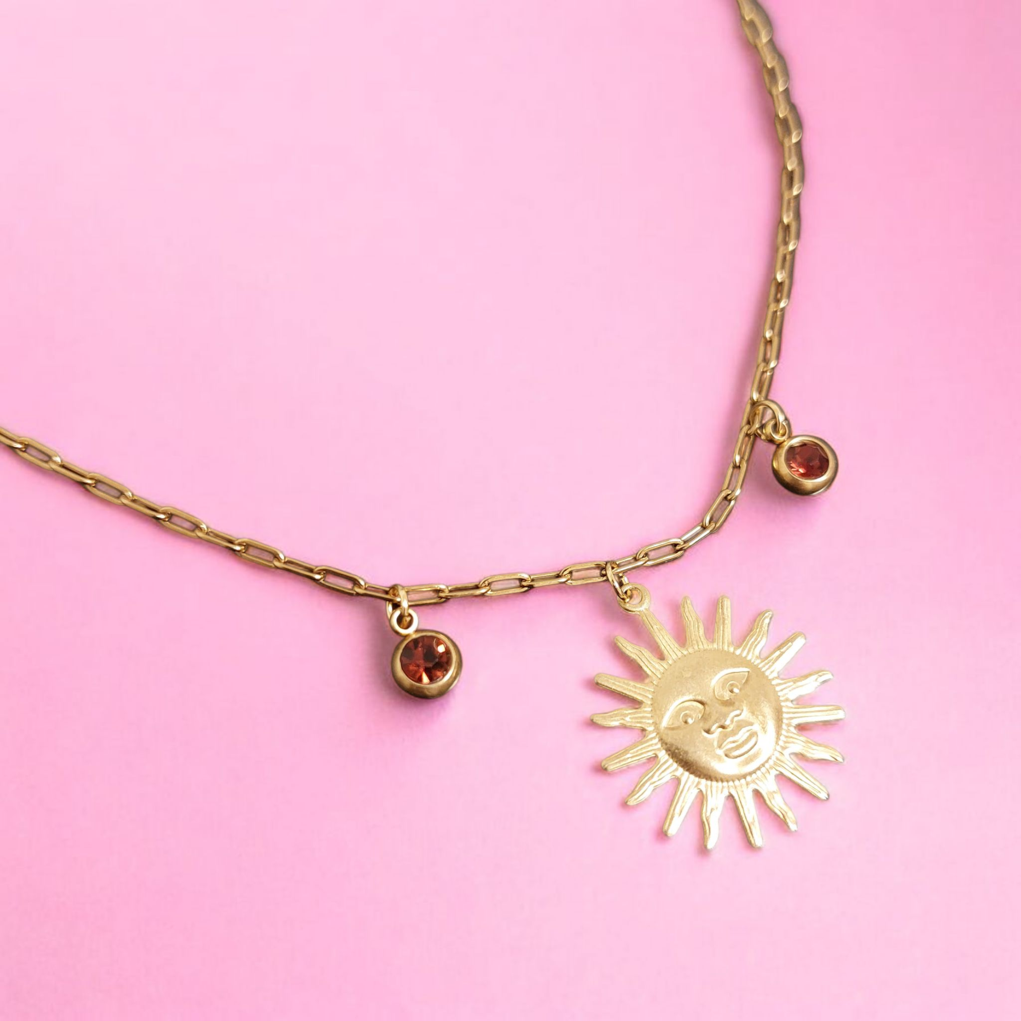 Collier en acier inoxydable - Charms soleil