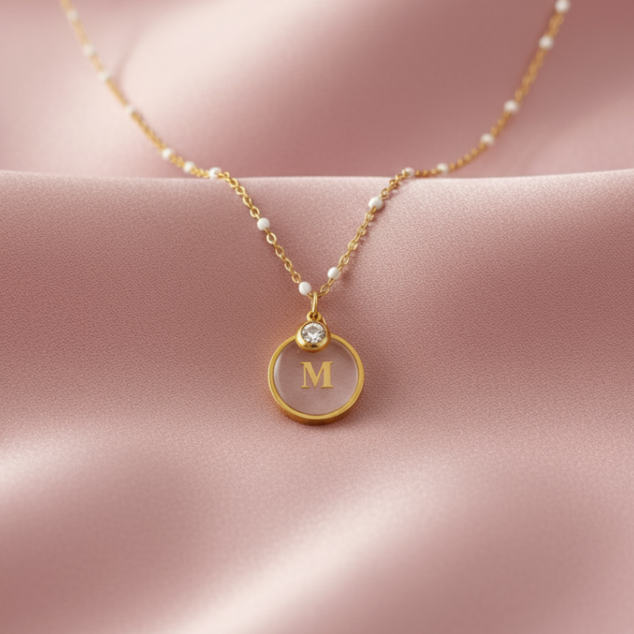 Collier perle diamant blanc