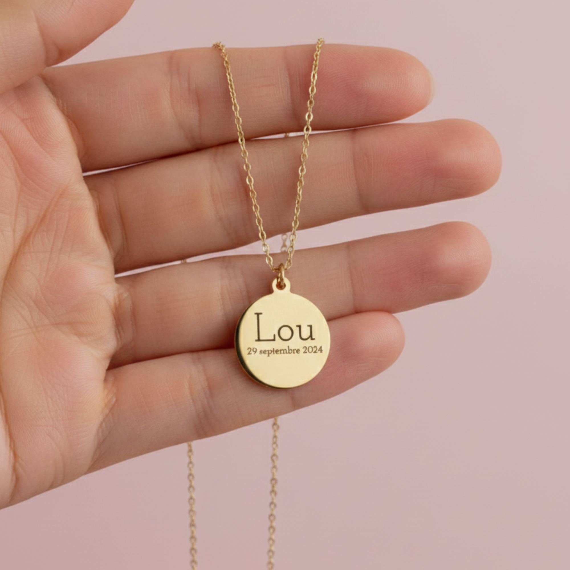 Collier fleur naissance verso