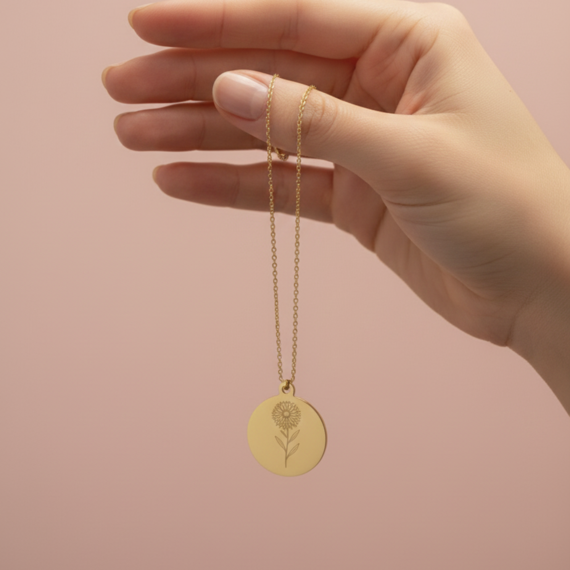 collier fleur naissance suspendu