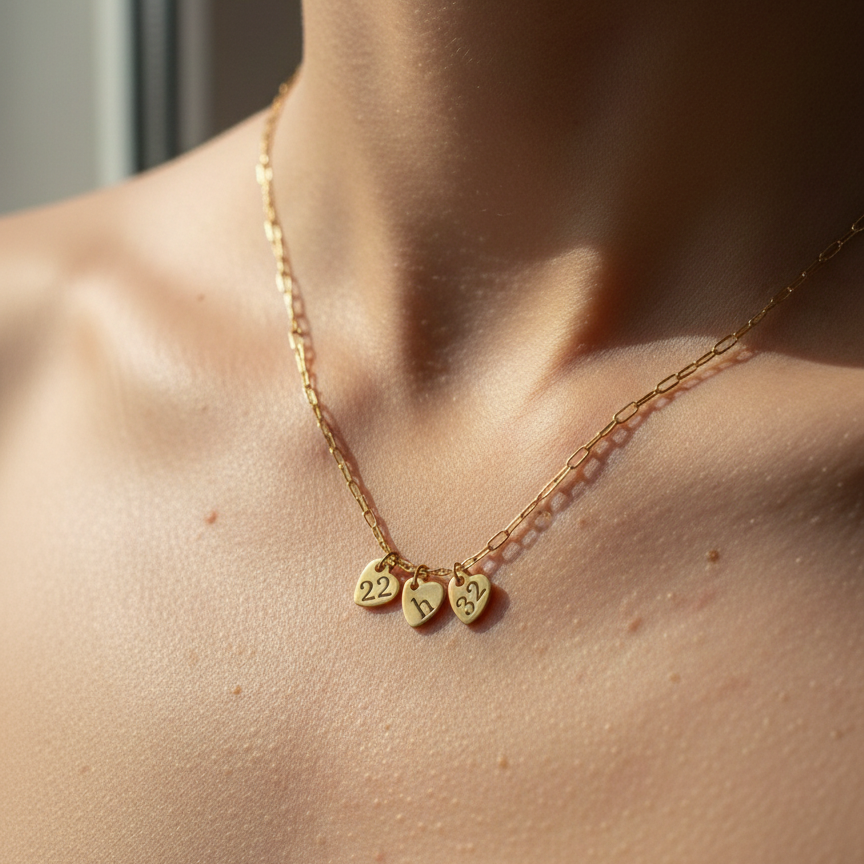 collier trois coeur dorés