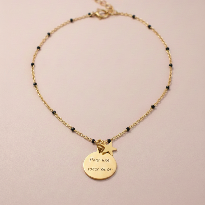 Collier chaine perlée