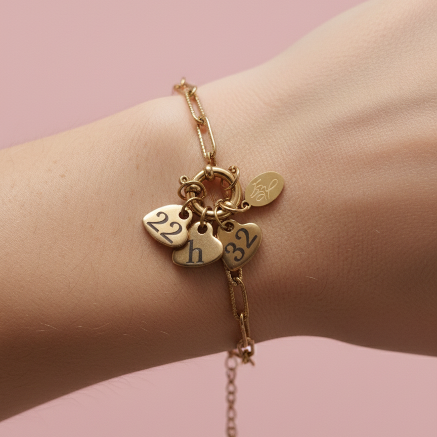 bracelet petits coeur dorés