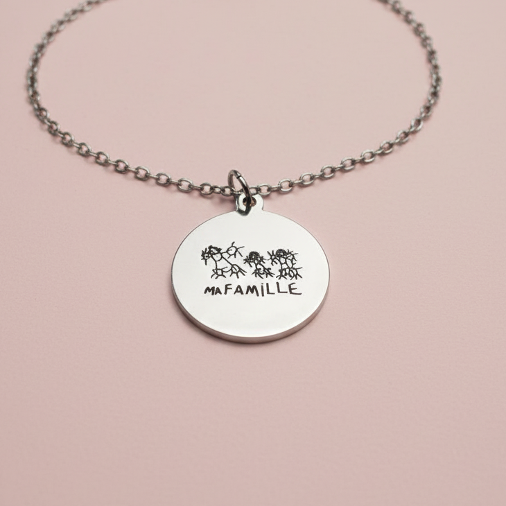 Bracelet argenté dessin enfant 18mm
