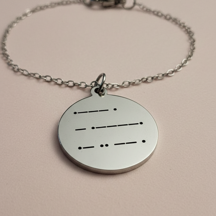 bracelet message secret argenté 18mm