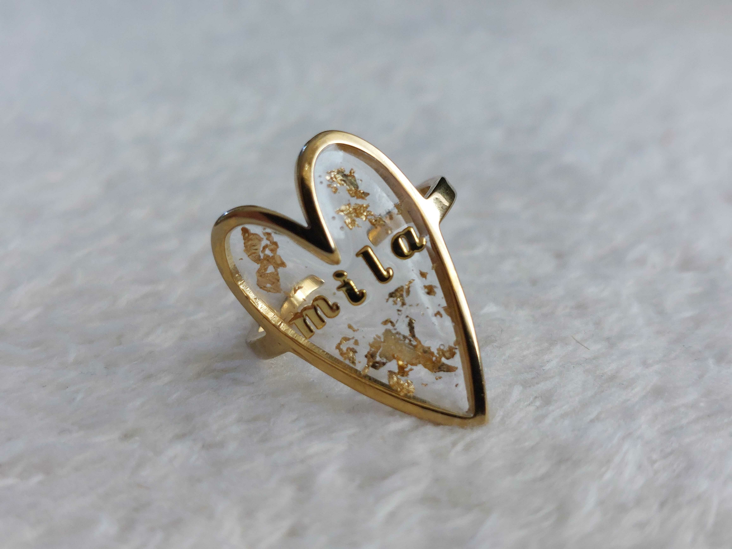 bague amour prenom dore