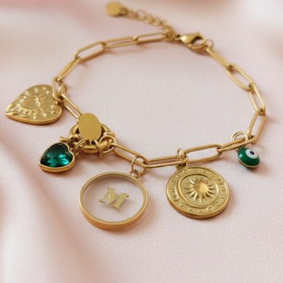Bracelet personnalisé avec médaillon résine