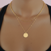 collier doré double rang médaille 15mm