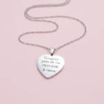 Collier pendentif coeur argenté