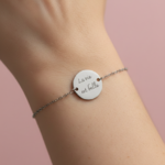 bracelet médaille centrée 12mm argentée