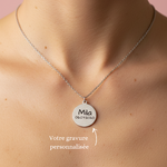 Collier argent médaille simple