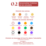 Personnalisation extra et couleur amulette
