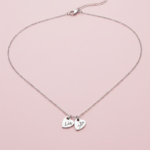Collier deux coeurs argent