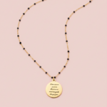 Collier texte chaine perlée