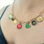 Collier Lena - Charms Bohème Chic coloré - Médaillon personnalisable