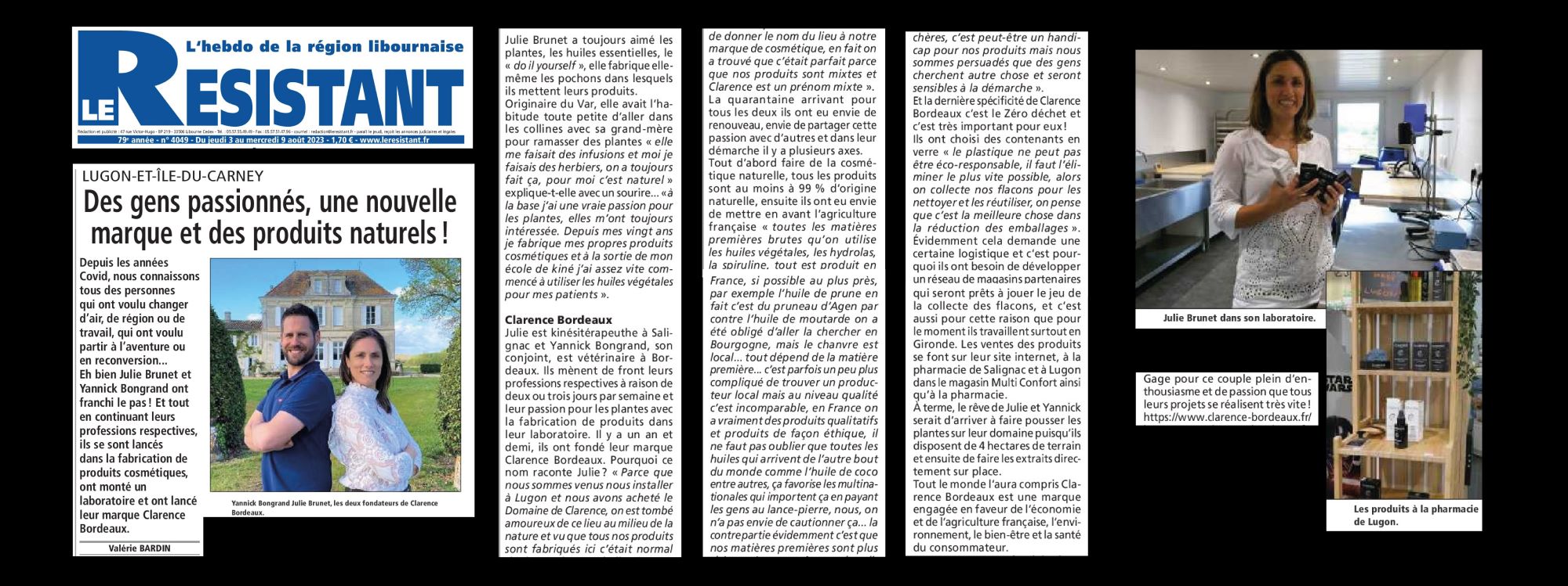 article le Résistant Clarence Bordeaux