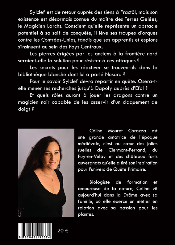 Dos couverture livre Quête Primaire Tome 2 Les Pierres érigées partie 2 Éd Créer