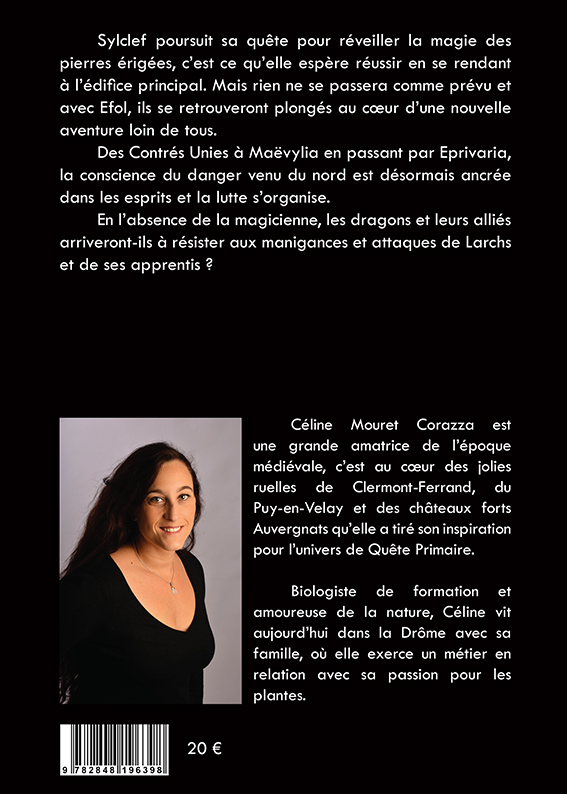 Dos couv livre Quête Primaire Tome 2 Les Pierres érigées Parie 2 Éd Créer