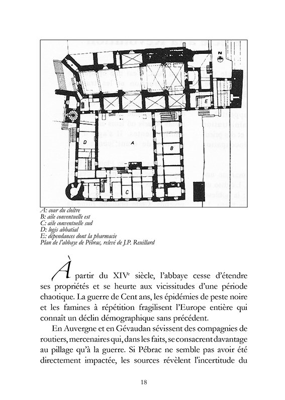 Extrait avec Plan du livret lAbbaye de Pébrac mille ans dhistoire Éd. Créer