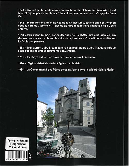 Dos de couverture du livre LAbbaye de la Chaise-Dieu Éd. Créer
