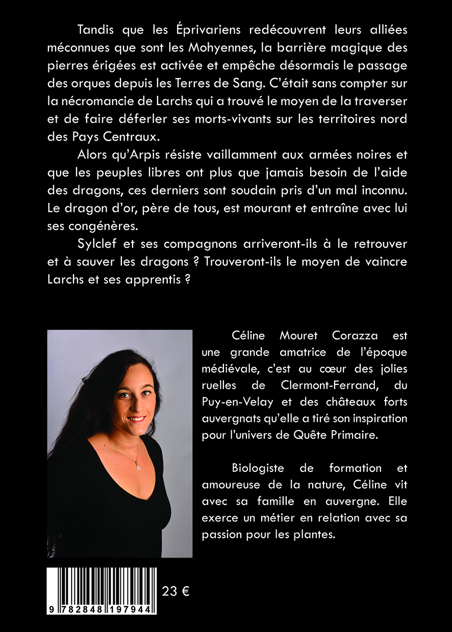 Dos couverture livre Quête Primaire tome 3 Le Dragon dor Éd Créer