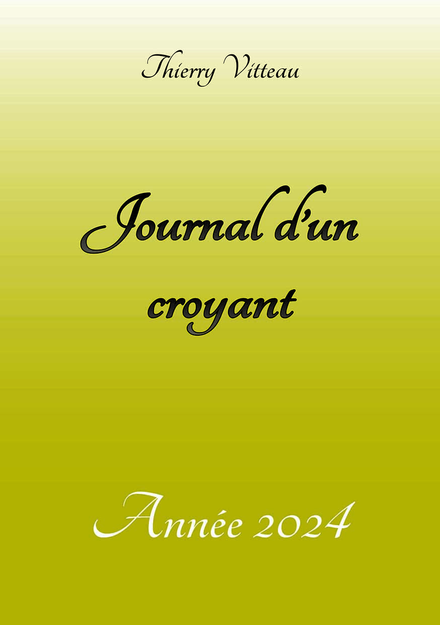 1er de Couverture du livre Journal dun croyant année 2023 de Thierry Vitteau - un dégradé de jaune de haut en bas