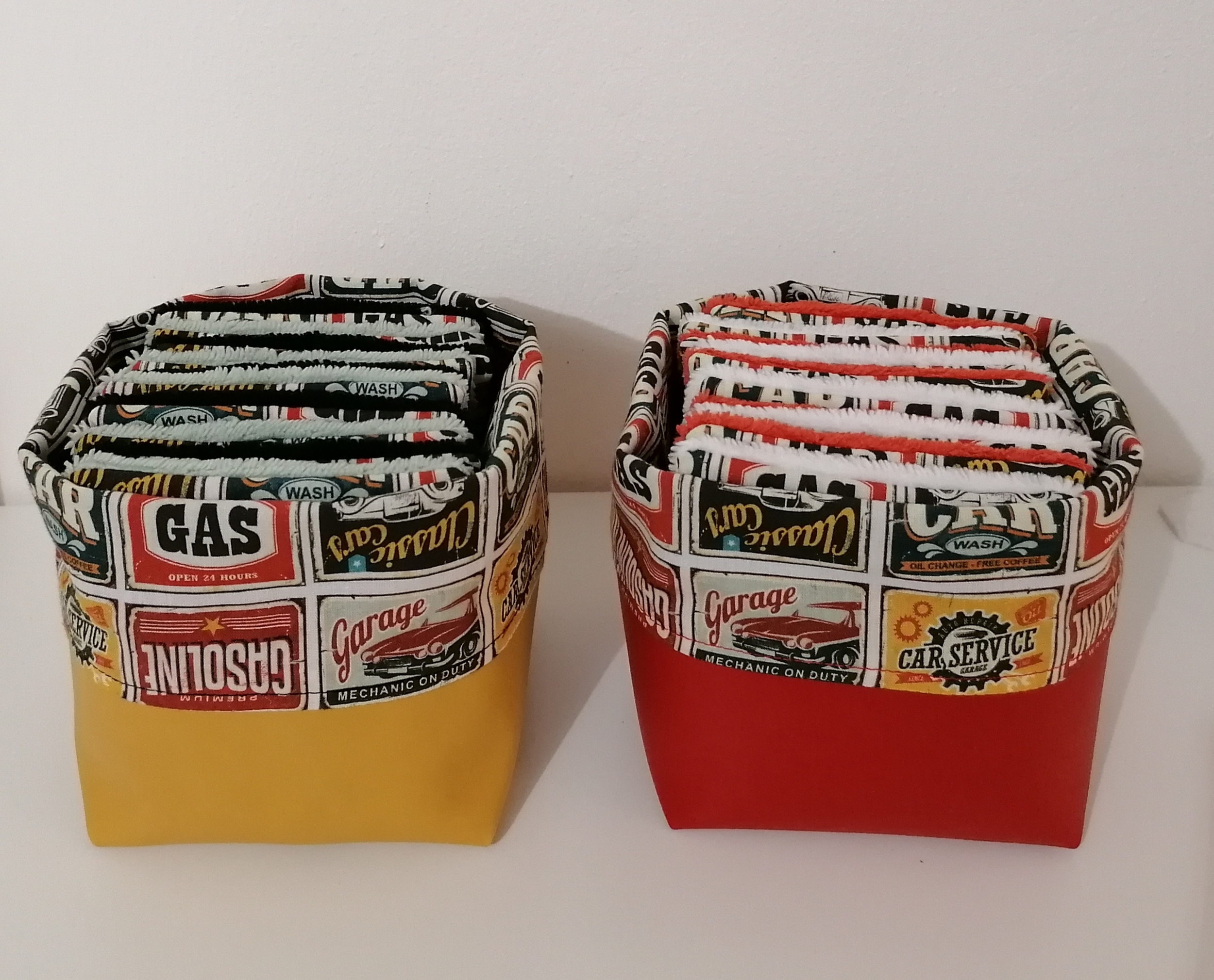 Pochon panier de lingettes vintage