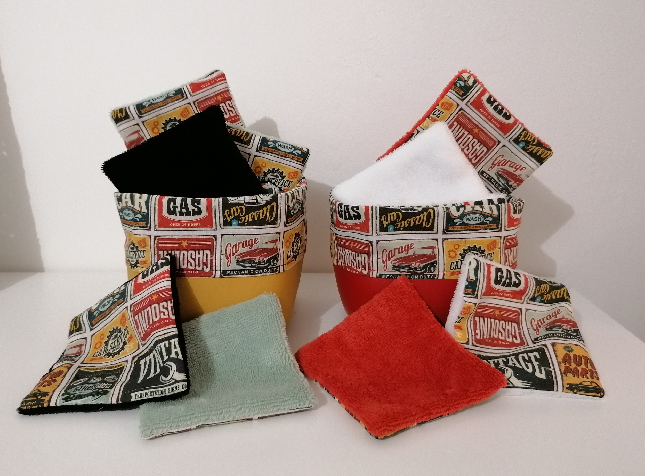 Pochon panier de lingettes vintage