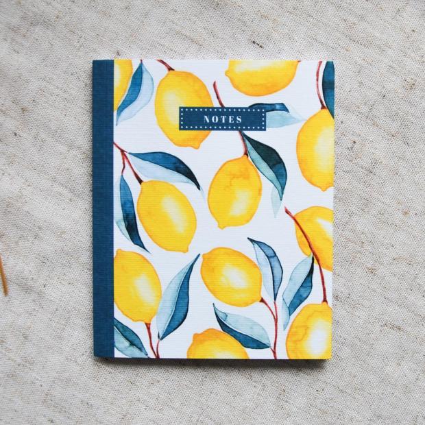 Mini carnet de notes - motif citron