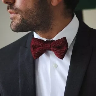 noeud papillon tricot bordeaux