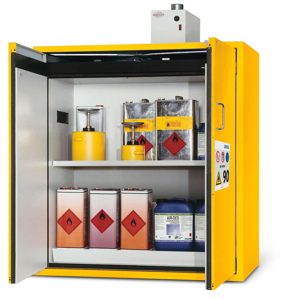 Armoire de sécurité coupe-feu G 1200-FP, One Touch, avec portes battantes, jaune