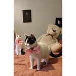 Nœud papillon rose Looky à glisser dans le collier dun chat