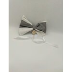 Nœud papillon gris et blanc Looky pour chat, autre vue