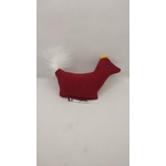 poulette rouge plumes blanches