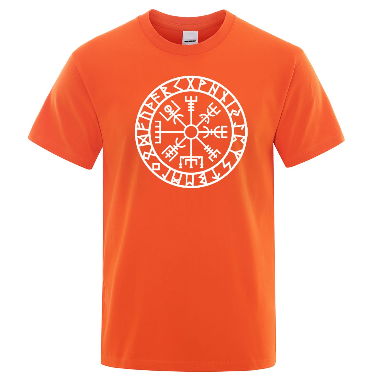 T-SHIRT ORANGE IMPRESSION BLANCHE VEGVISIR