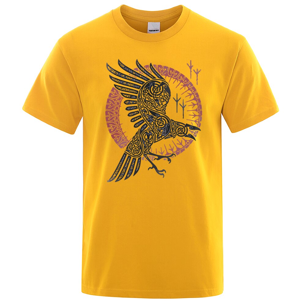 T-SHIRT JAUNE CORBEAU ODIN