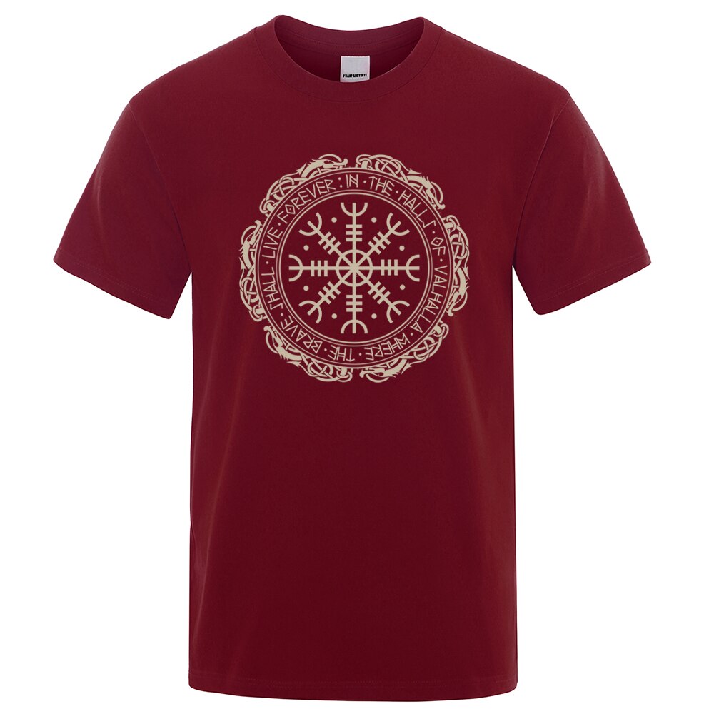 T-SHIRT BORDEAUX AEGISHJALMUR