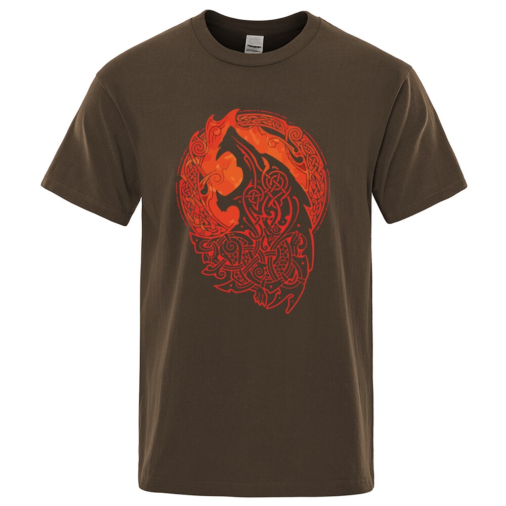 T-SHIRT MARRON LOUP FENRIR